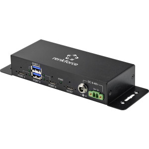 RENKFORCE 2+2 Port USB 3.0-Hub Metallgehäuse, zur Wandmontage Schwarz (RF-4679566) 
