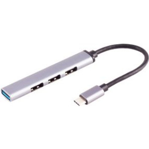 S-CONN shiverpeaks BASIC-S--USB-C Hub, 3.0, 4-fach USB-A, ALU, slim, 0,12m (BS13-50002) 