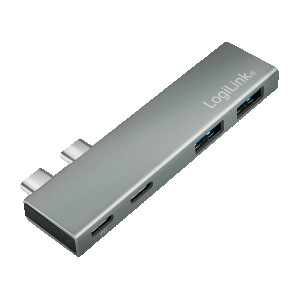 LOGILINK UA0399 USB 3.2 Gen2x2 Hub 4-port, PD, für MacBook und iPad, silber (UA0399) 