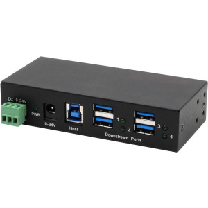 EXSYS EX-11244HMS Schnittstellen-Hub USB 3.2 Gen 1 (3.1 Gen 1) Type-B 5000 Mbit/s Schwarz 