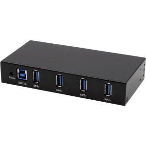 EXSYS EX-11234HMS Schnittstellen-Hub USB 3.2 Gen 1 (3.1 Gen 1) Type-B 5000 Mbit/s Schwarz 