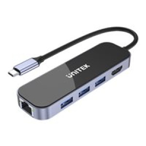 UNITEK HUB USB-C 3.1,RJ-45,3XUSB-A,HDMI,4K,PD100W (D1084A) 