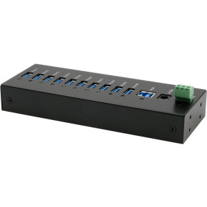 EXSYS GmbH 10-Port USB 3.2 Gen 1 Metall HUB, 15KV ESD Schutz (Tiveco) (EX-11230HMS) 