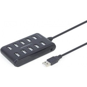 GEMBIRD 10-port USB 2.0 HUB juodas UHB-U2P10P-01 (UHB-U2P10P-01) 