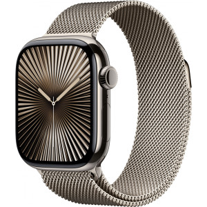 APPLE Watch Series 10 GPS + Cellular 42mm Natural Titanium Case with Natural Milanese Loop 