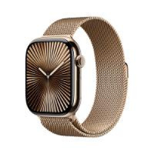 APPLE Watch Series 10 GPS + Cellular 46mm Gold Titanium Case with Gold Milanese Loop - S/M 