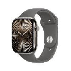 APPLE Watch Series 10 GPS + Cellular 46mm Natural Titanium Case with Stone Grey Sport Band - M/L 