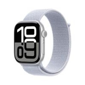 APPLE Watch Series 10 GPS + Cellular 46mm Silver Aluminium Case with Blue Cloud Sport Loop 