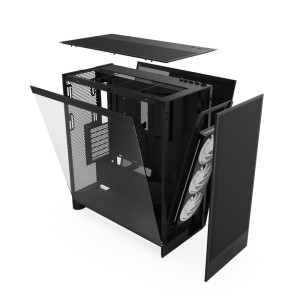 NZXT H7 Flow Black RGB (2024) Midi Tower ATX Gaming Gehäuse schwarz mit Glasfenster 