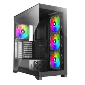 XILENCEPOWER Xilent Gleam X818.ARGB Gaming ATX PC Case black, RGB ATX Midi Tower 