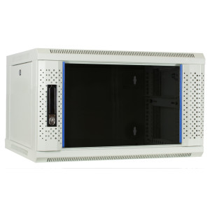 DSIT 6 HE Serverschrank, Wandgehäuse, mit Glastür, Weiß, (BxTxH) 600 x 450 x 367 mm 