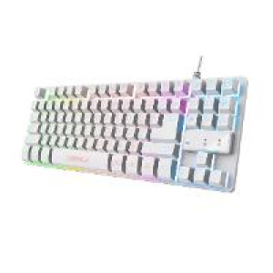  TRUST GXT 833W Thado Tastatur USB QWERTZ Deutsch Weiß (24740) Tastaturen 