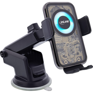 INLINE KFZ Smartphone Halterung, ONE TOUCH QI 2, universal, Wireless Charger 