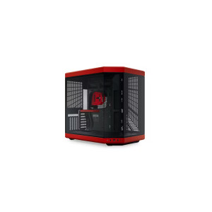 HYTE Y70 Zweikammer ATX Midi Tower Gaming Gehäuse Rot mit Glasfenster 