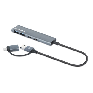 MANHATTAN 4-Port USB A/C Hub 2x USB-A 2x USB-C Ports 