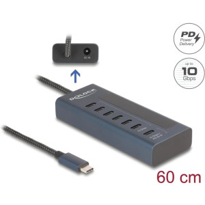 DELOCK USB 10 Gbps Hub mit 7 USB Type-C Ports 