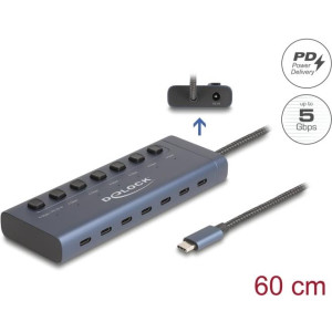 DELOCK USB 5 Gbps Hub mit 7 USB Type-C Ports 