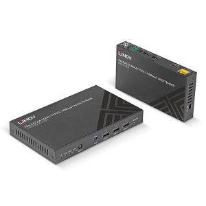  LINDY 70m Cat.6A TypeC & HDMI HDBaseT 3.0 KVM Extender  
