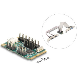 DELOCK Mini PCIe I/O PCIe full size 1 x Parallel, 2 x Seriel 