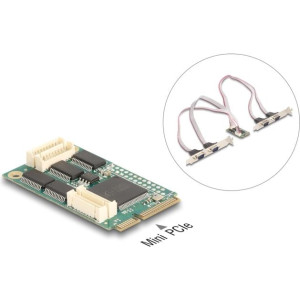 DELOCK Mini PCIe I/O full size 4 x Seriell RS-232 