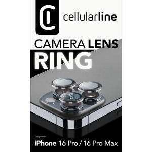 CELLULARLINE CameraLensProtectionRing iPhone 16 Pro/P.Max Cl. 