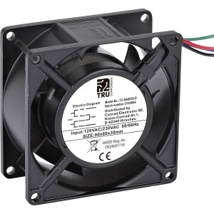  TRU COMPONENTS TC-NA8038-D Axiallüfter 230 V/AC, 120 V/AC 85 m³/h (L x B x H) 80 x 80 x 38 mm Zubehör 