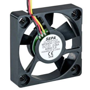  SEPA MFB40H12HA-001 Axiallüfter 12 V/DC 13.92 m³/h (L x B x H) 40 x 40 x 10 mm Zubehör 