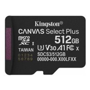  KINGSTON Canvas Select Plus Gen3 150R A1 Single Pack w/o ADP 512GB  