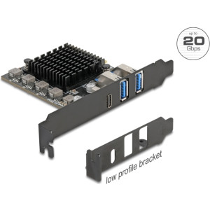DELOCK PCI Express x4 Karte zu 1 x USB Type-C+ 2 Typ-A - Low Profile 