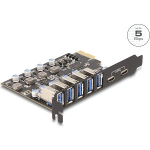 DELOCK USB 5 Gbps PCI Express x1 Karte zu 5 x extern 
