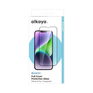 ALKAYA A Shield Displayschutzglas 3D Full Cover iPhone15Pro transparent 