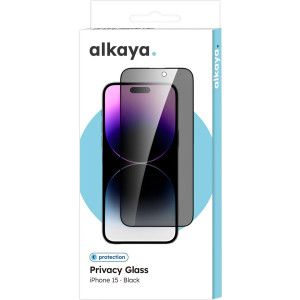 ALKAYA Protection Glass Privacy iPhone15 schwarz 