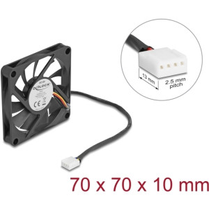  DELOCK Axiallüfter 12 V DC, 70 x 70 x 10 mm schwarz Zubehör 
