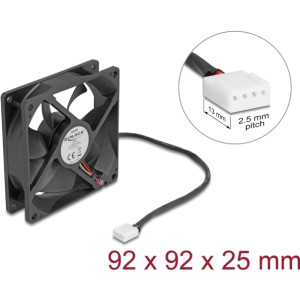  DELOCK Axiallüfter 24 V DC, 92 x 92 x 25 mm schwarz Zubehör 
