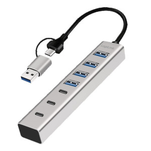 LOGILINK USB 3.0 HUB, 7-Ports, 4x USB-A, 3x USB-C, 5 Gbit/s 